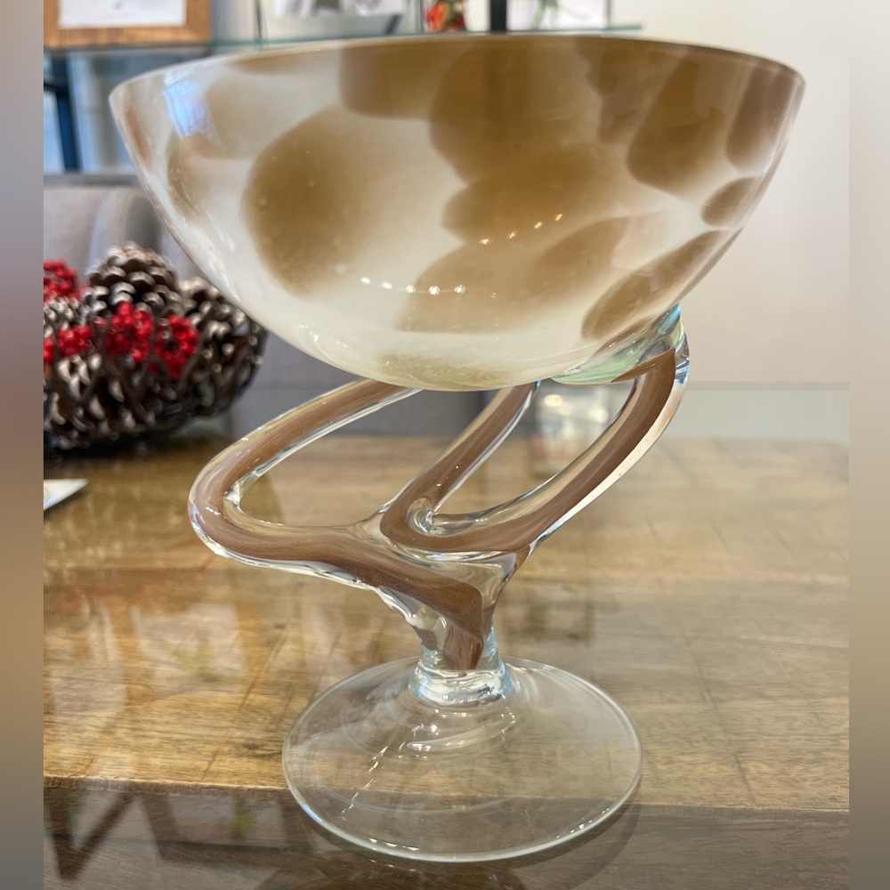 COPY - Vintage Jozefina Krosno Jellyfish Shape Hand Blown Glass Art
